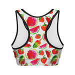Summer Fruits Watermelon Pattern Print Women's Sports Bra