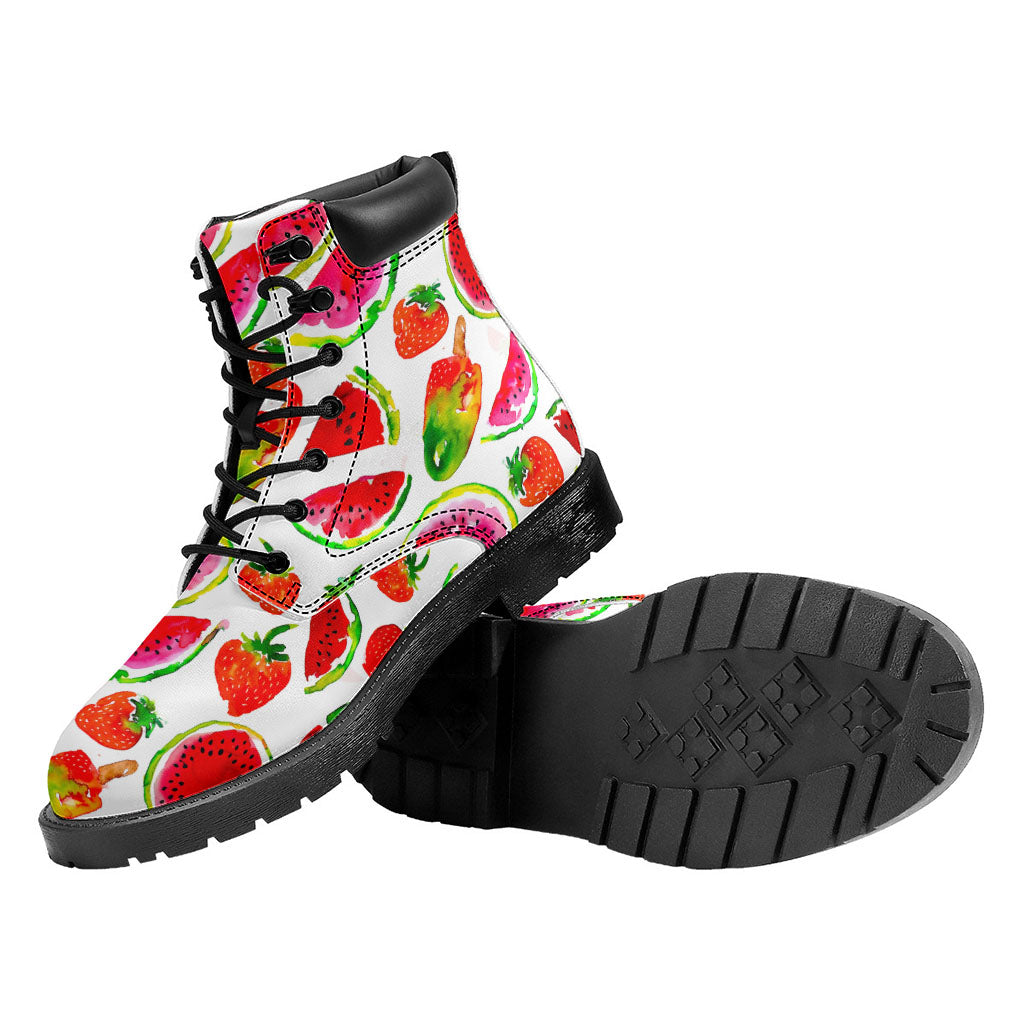Summer Fruits Watermelon Pattern Print Work Boots