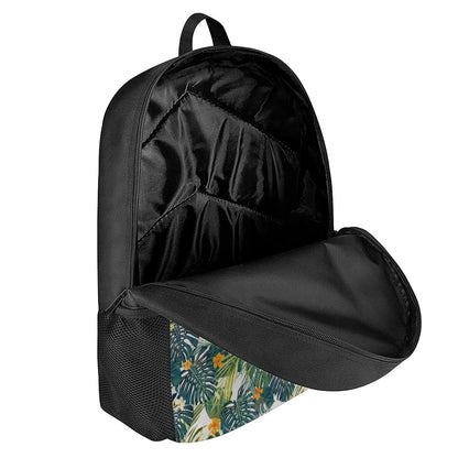 Summer Hawaiian Leaves Pattern Print 17 Inch Backpack