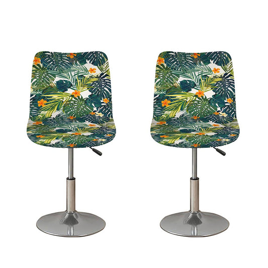 Summer Hawaiian Leaves Pattern Print Bar Stool Covers