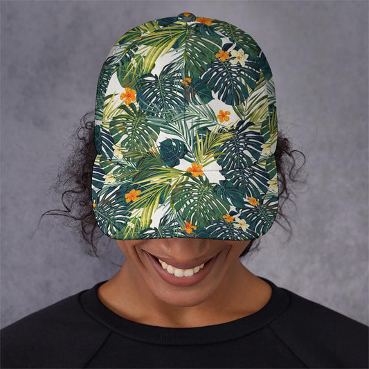 Summer Hawaiian Leaves Pattern Print Baseball Cap