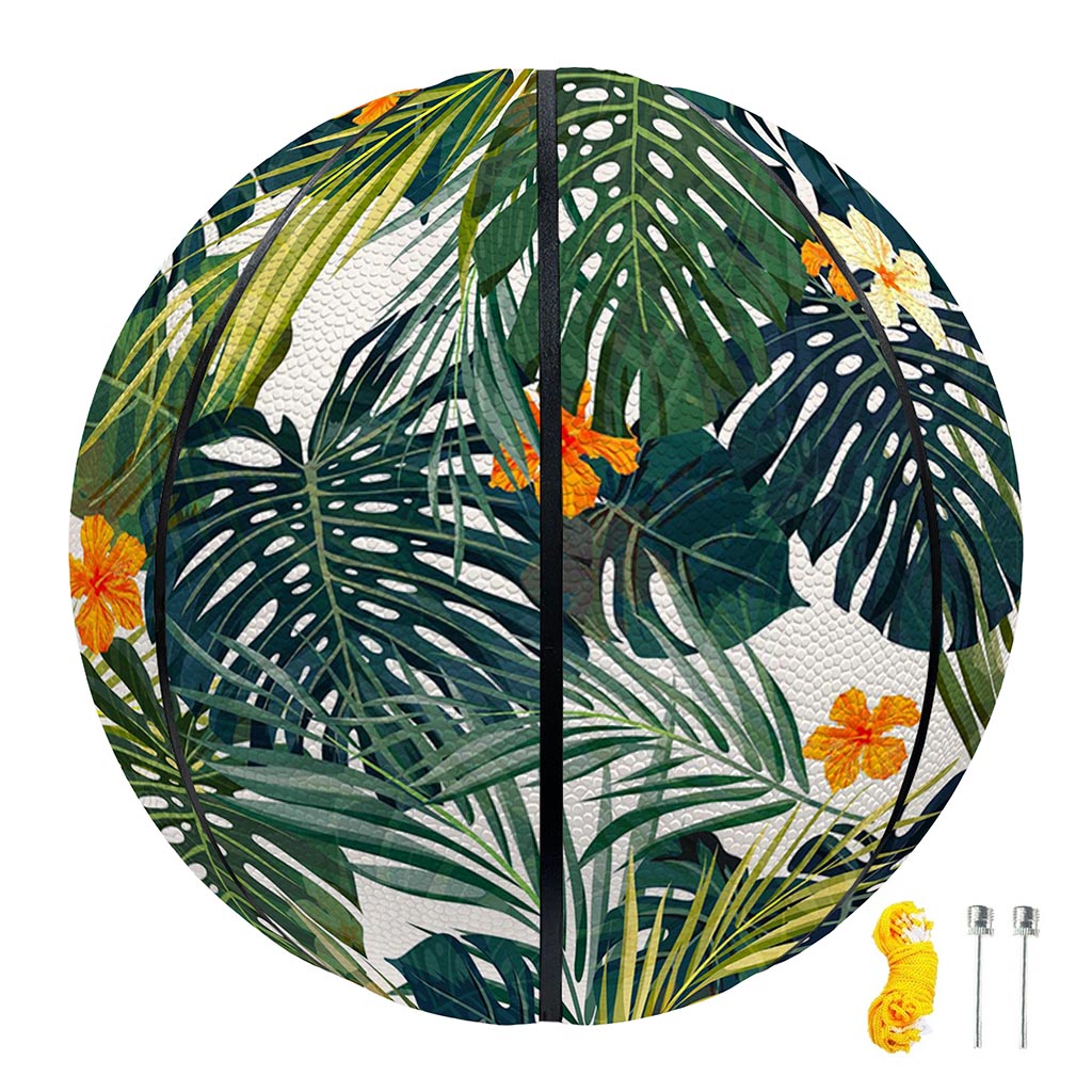 Summer Hawaiian Leaves Pattern Print Basketball