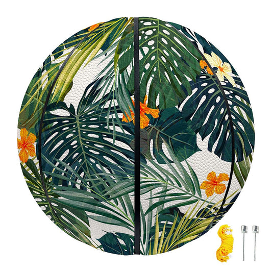 Summer Hawaiian Leaves Pattern Print Basketball