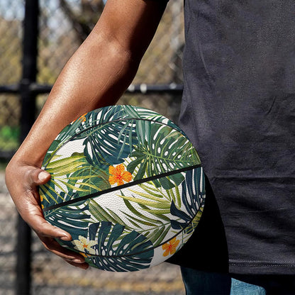 Summer Hawaiian Leaves Pattern Print Basketball