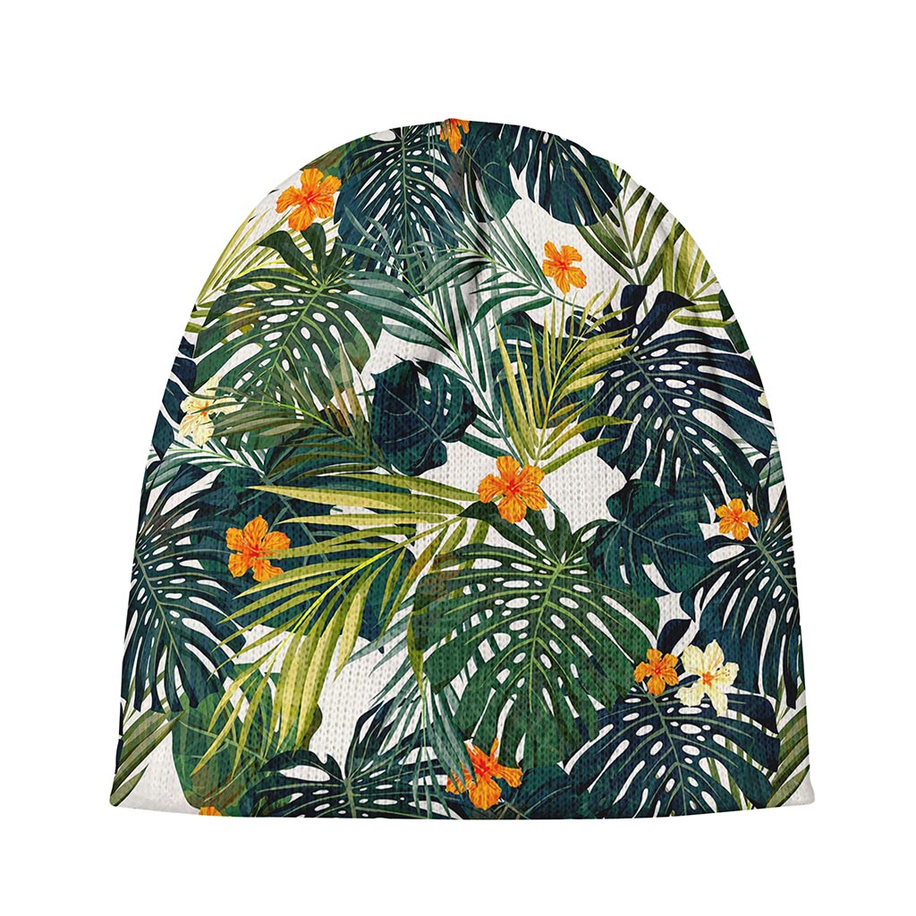 Summer Hawaiian Leaves Pattern Print Beanie