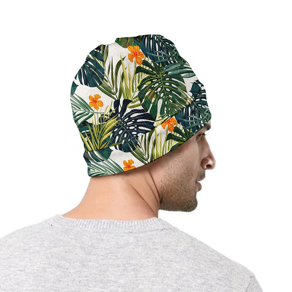 Summer Hawaiian Leaves Pattern Print Beanie
