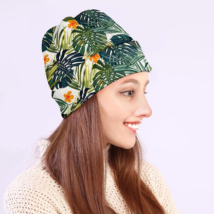 Summer Hawaiian Leaves Pattern Print Beanie