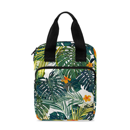 Summer Hawaiian Leaves Pattern Print Bible Tote Bag