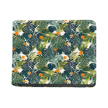 Summer Hawaiian Leaves Pattern Print Bifold Wallet