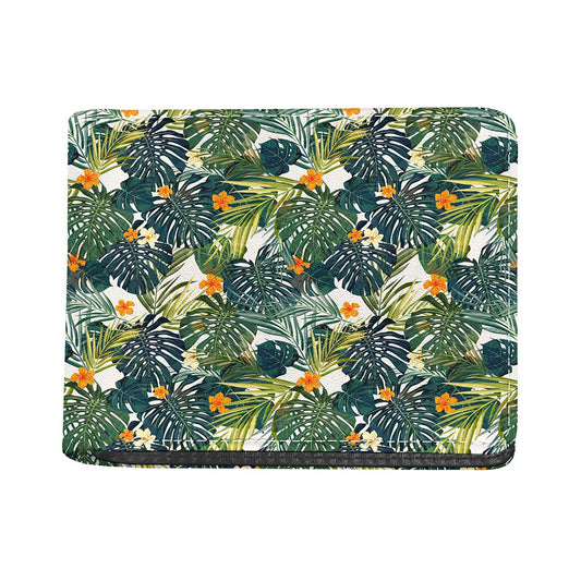 Summer Hawaiian Leaves Pattern Print Bifold Wallet