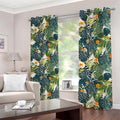 Summer Hawaiian Leaves Pattern Print Dimout Grommet Curtains
