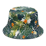 Summer Hawaiian Leaves Pattern Print Bucket Hat