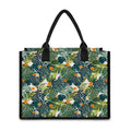 Summer Hawaiian Leaves Pattern Print Canvas Tote Bag