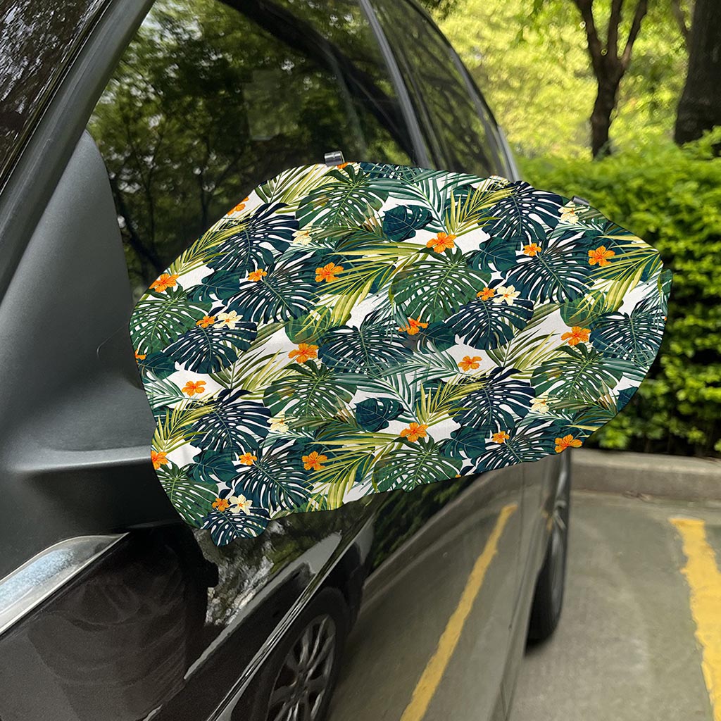 Summer Hawaiian Leaves Pattern Print Car Side Mirror Covers