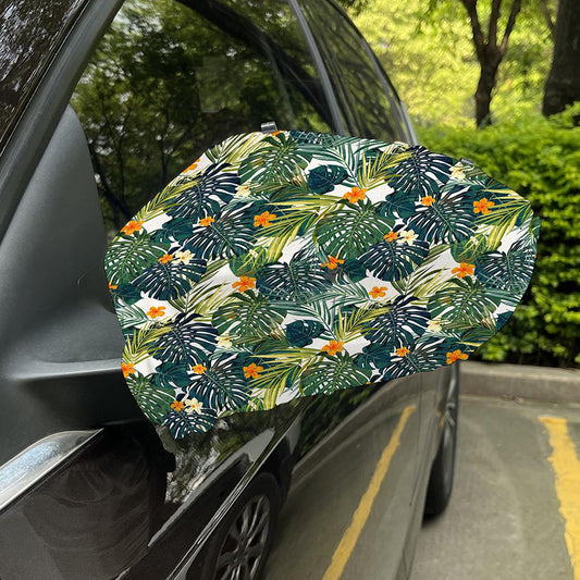 Summer Hawaiian Leaves Pattern Print Car Side Mirror Covers