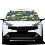 Summer Hawaiian Leaves Pattern Print Car Windshield Snow Cover