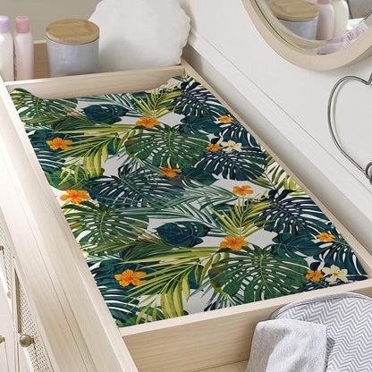 Summer Hawaiian Leaves Pattern Print Changing Pad Cover