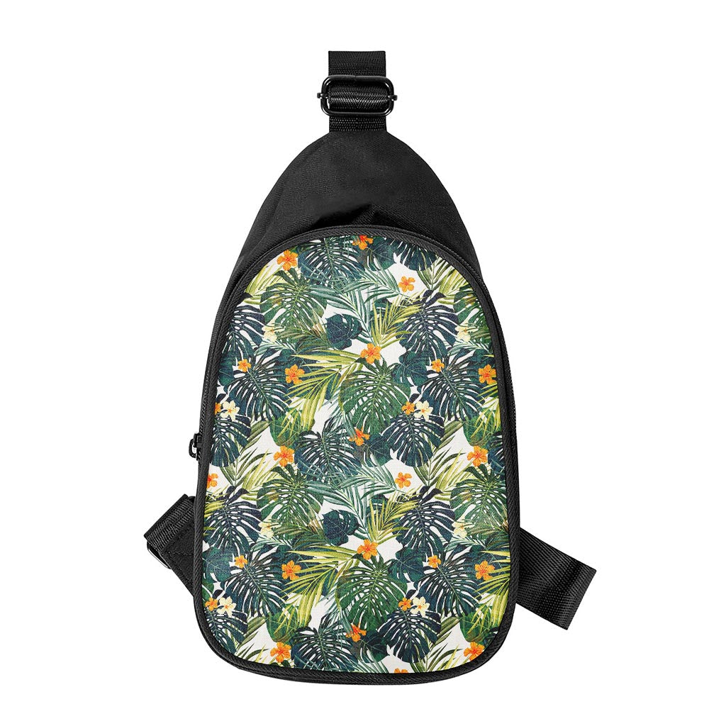 Summer Hawaiian Leaves Pattern Print Chest Bag