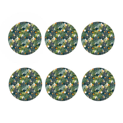 Summer Hawaiian Leaves Pattern Print Coaster Set