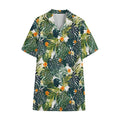 Summer Hawaiian Leaves Pattern Print Cotton Hawaiian Shirt