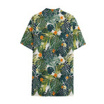 Summer Hawaiian Leaves Pattern Print Cotton Hawaiian Shirt