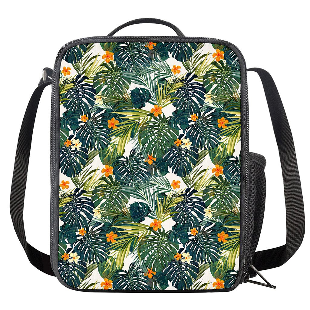 Summer Hawaiian Leaves Pattern Print Crossbody Lunch Bag