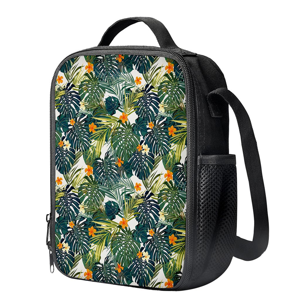 Summer Hawaiian Leaves Pattern Print Crossbody Lunch Bag