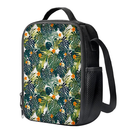 Summer Hawaiian Leaves Pattern Print Crossbody Lunch Bag