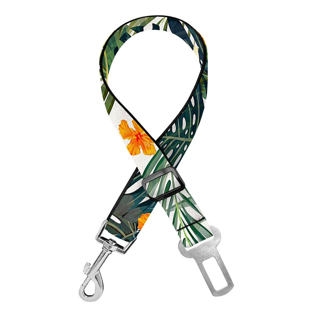 Summer Hawaiian Leaves Pattern Print Dog Seat Belt