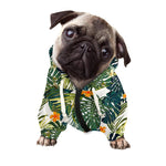 Summer Hawaiian Leaves Pattern Print Dog Zip Up Hoodie