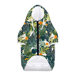 Summer Hawaiian Leaves Pattern Print Dog Zip Up Hoodie