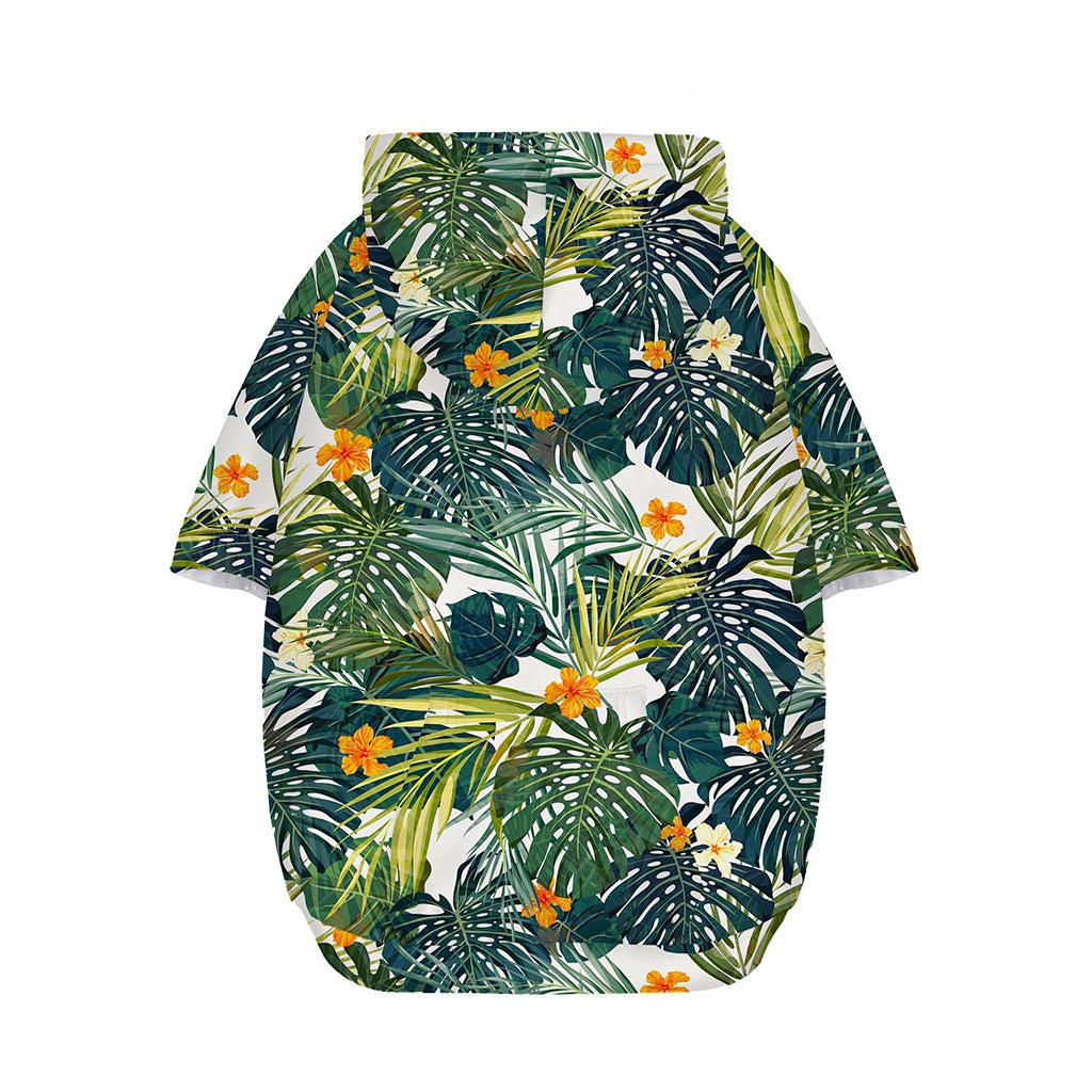 Summer Hawaiian Leaves Pattern Print Dog Zip Up Hoodie