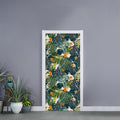 Summer Hawaiian Leaves Pattern Print Door Sticker