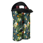 Summer Hawaiian Leaves Pattern Print Double Neoprene Wine Tote