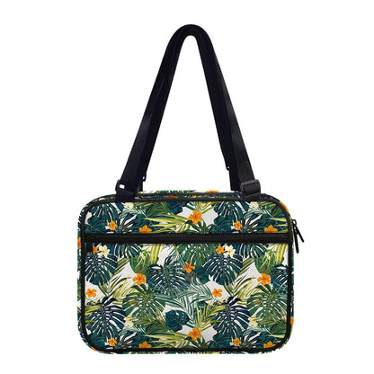 Summer Hawaiian Leaves Pattern Print Double Strap Bible Bag
