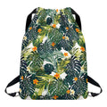 Summer Hawaiian Leaves Pattern Print Drawstring Backpack