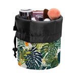 Summer Hawaiian Leaves Pattern Print Drawstring Makeup Bag