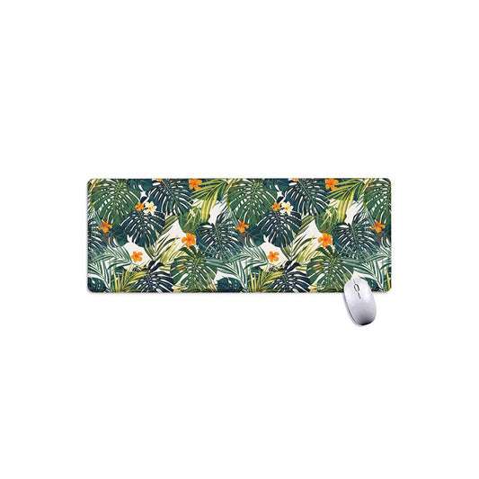 Summer Hawaiian Leaves Pattern Print Extended Mouse Pad