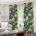 Summer Hawaiian Leaves Pattern Print Extra Wide Grommet Curtains