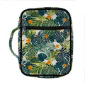 Summer Hawaiian Leaves Pattern Print Front Pocket Bible Bag