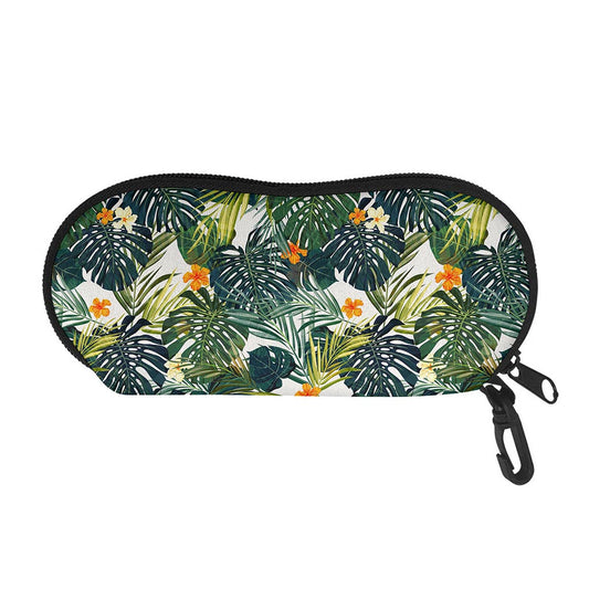 Summer Hawaiian Leaves Pattern Print Glasses Case