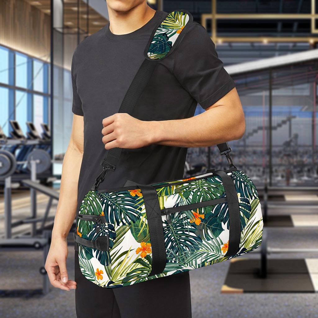 Summer Hawaiian Leaves Pattern Print Gym Bag