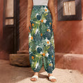 Summer Hawaiian Leaves Pattern Print Harem Pants