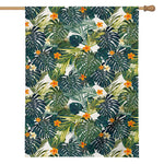 Summer Hawaiian Leaves Pattern Print House Flag