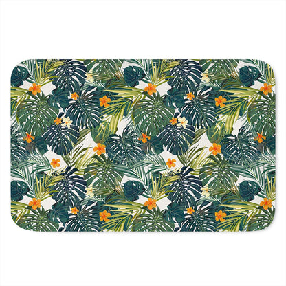 Summer Hawaiian Leaves Pattern Print Indoor Door Mat