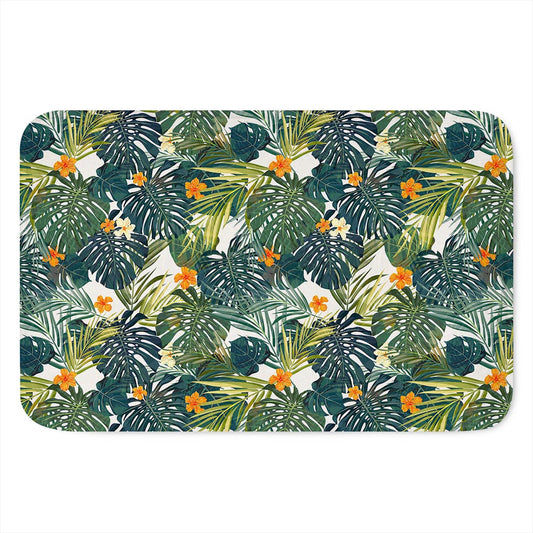 Summer Hawaiian Leaves Pattern Print Indoor Door Mat