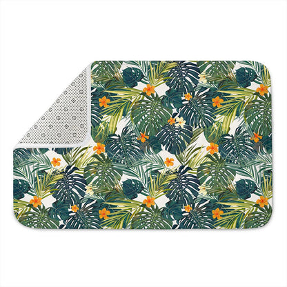 Summer Hawaiian Leaves Pattern Print Indoor Door Mat