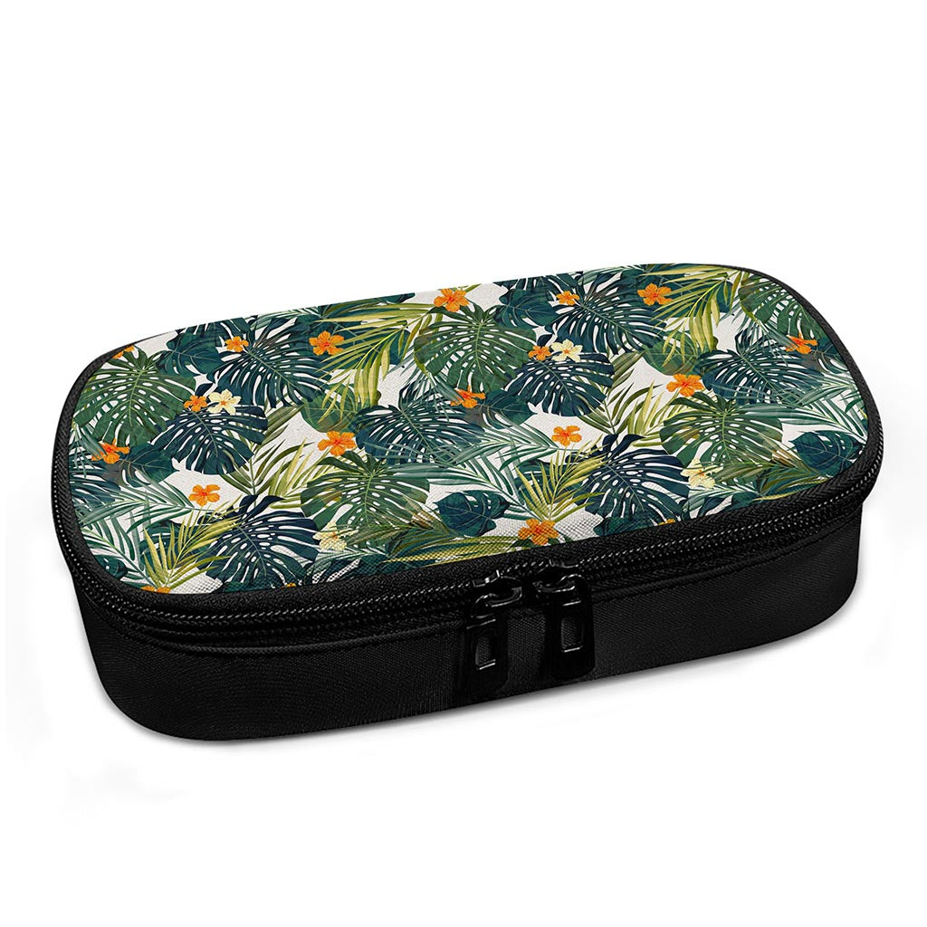 Summer Hawaiian Leaves Pattern Print Insulin Cooler Travel Case