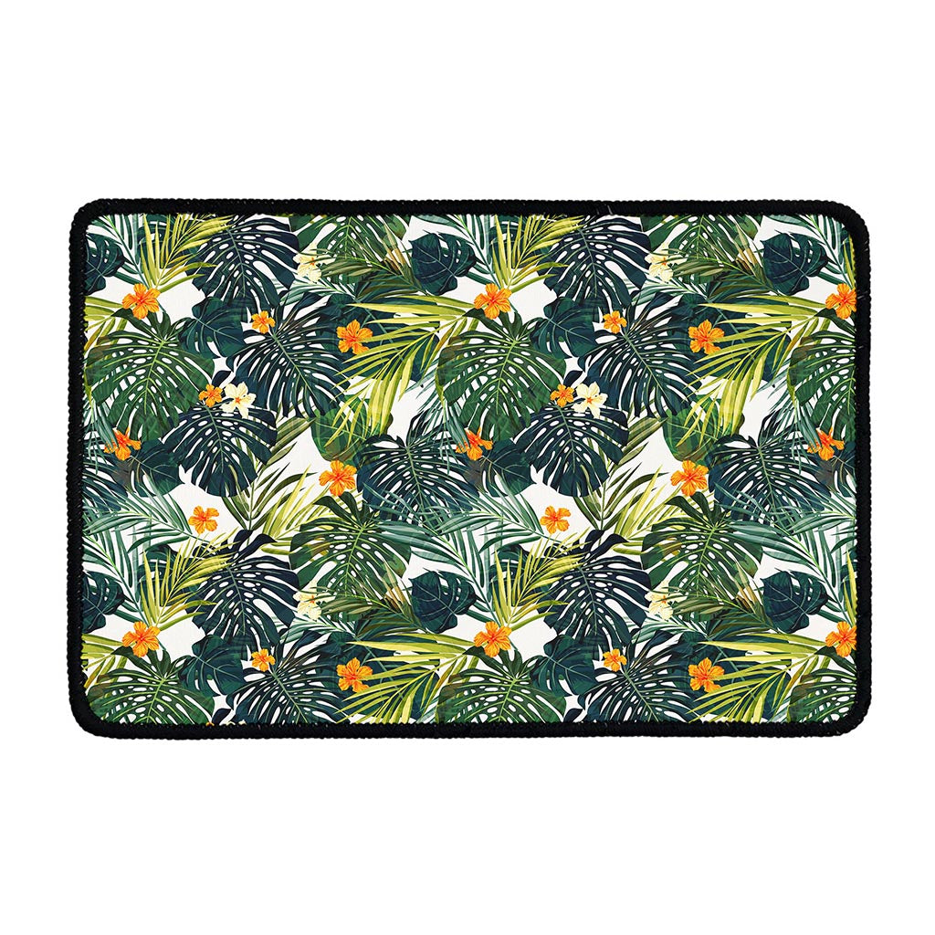 Summer Hawaiian Leaves Pattern Print Kitchen Mat