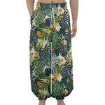 Summer Hawaiian Leaves Pattern Print Lantern Pants